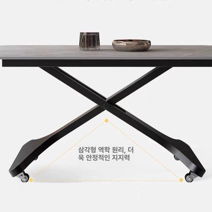 높이조절 식탁 리프트테이블 카페 거실 이동식 대리석탁자 - 상세 이미지 5