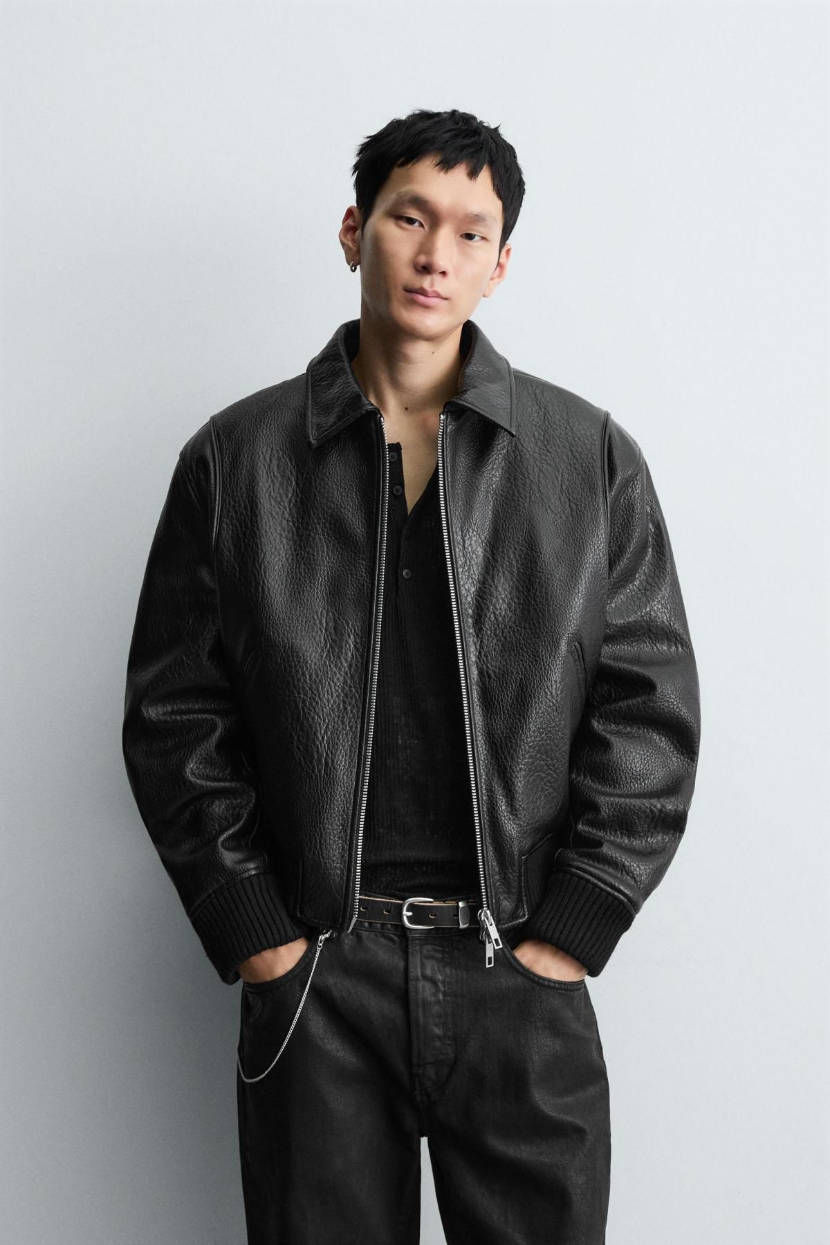 자라 퀼팅 페이크 레더 집업 재킷 3715/709 BLACK - 상세 이미지 3