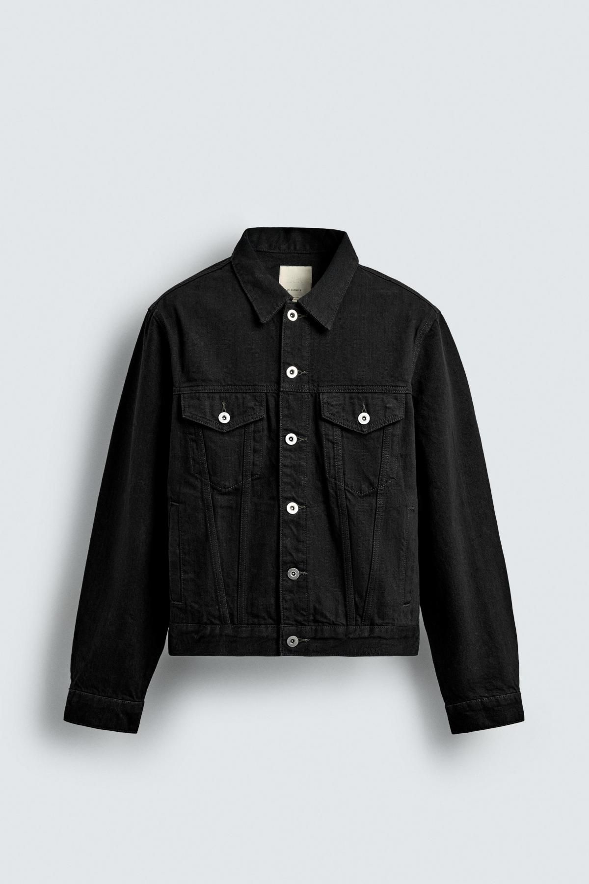 자라 한정판 크롭핏 블랙 데님 재킷 5585/322 BLACK - 상품 이미지
