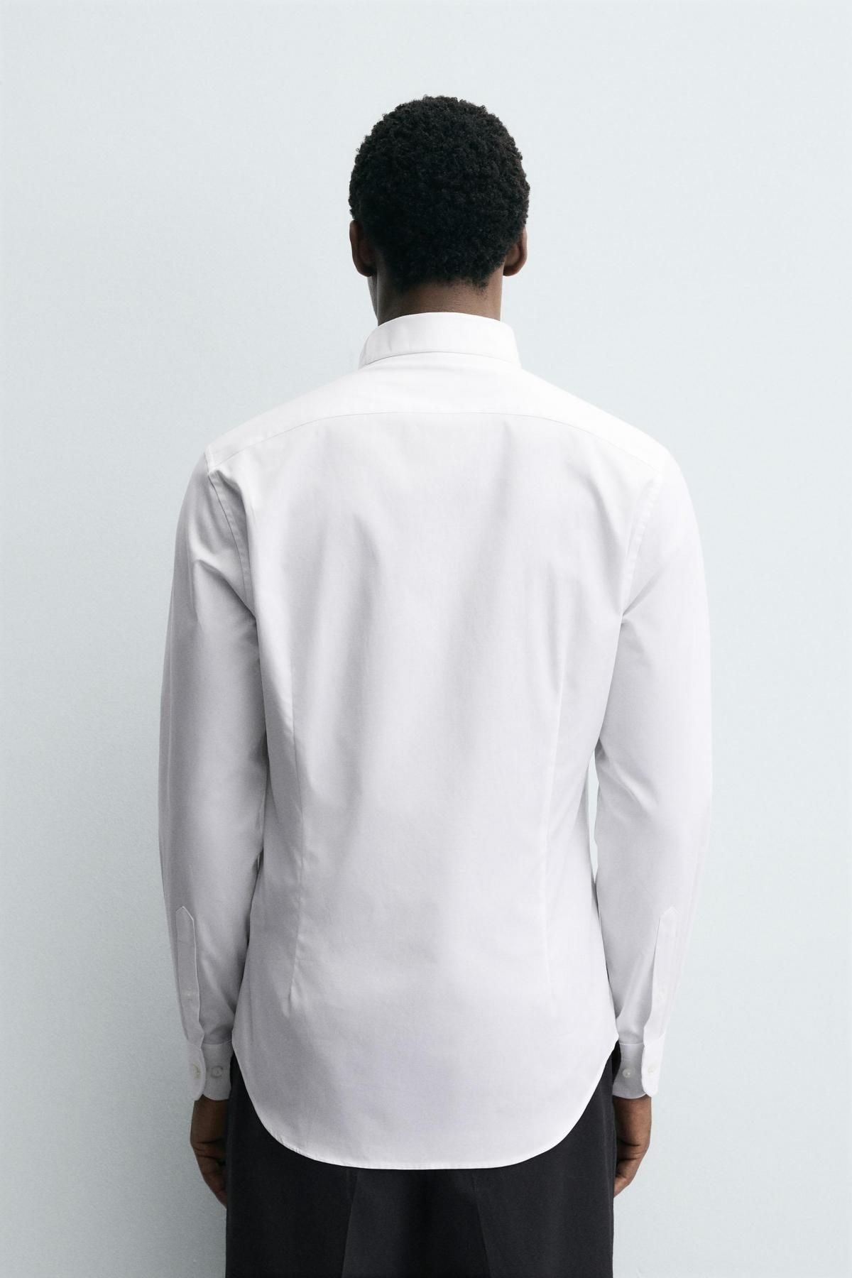 자라 클래식 보우타이 코튼 긴팔 셔츠 6891/931 WHITE - 상세 이미지 4