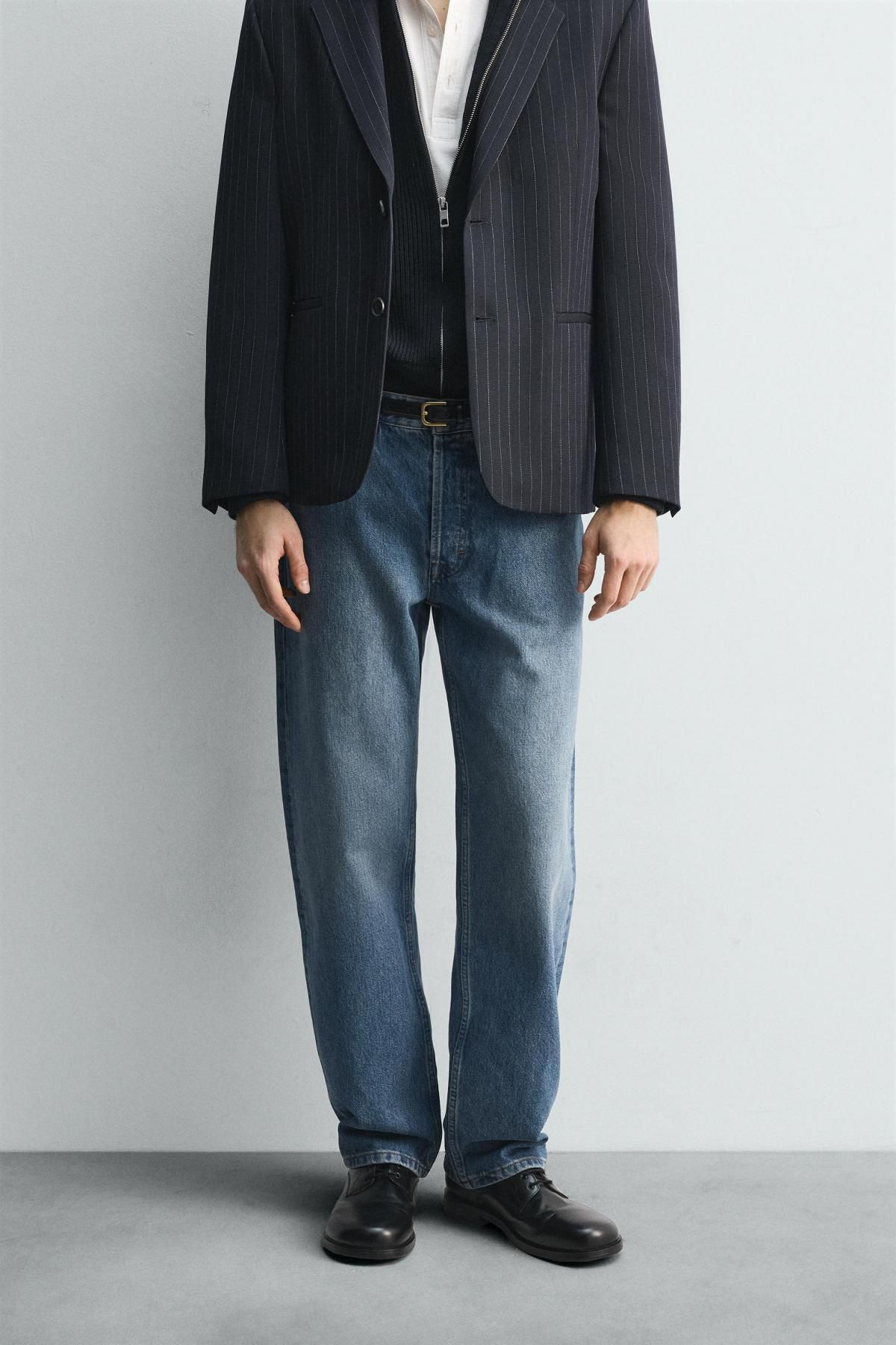 자라 한정판 스트레이트핏 데님 청바지 3991/321 MID-BLUE - 메인 이미지