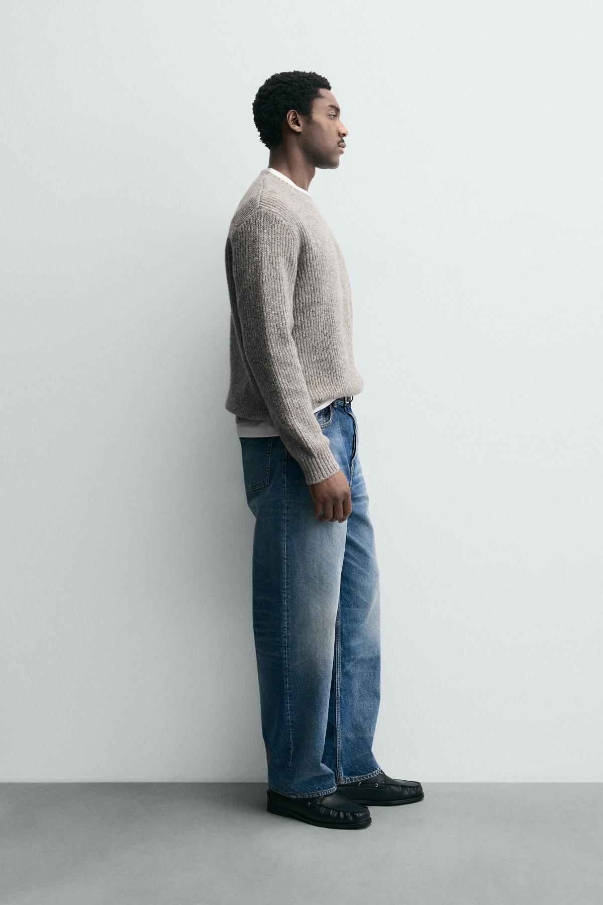 자라 라운드넥 펄 니트 릴랙스핏 스웨터 3284/343 BEIGE MARL - 상세 이미지 5