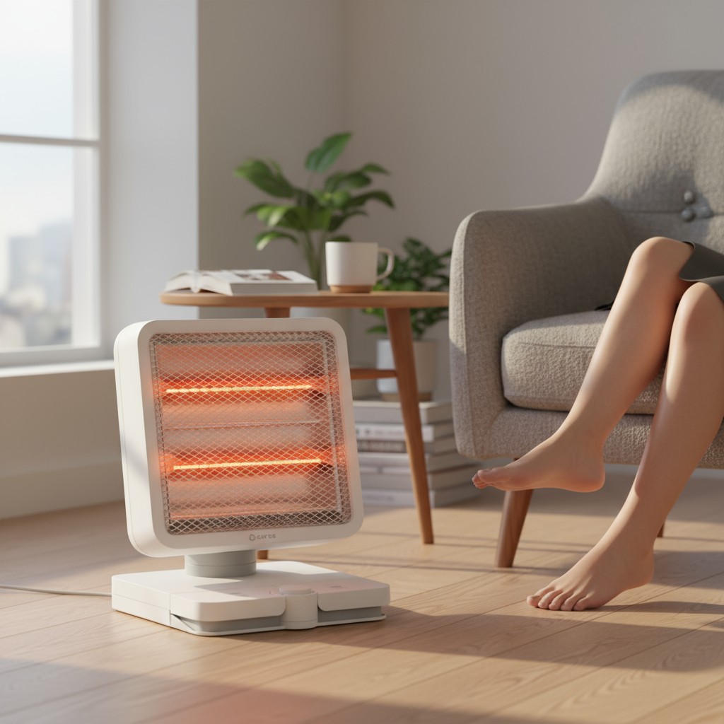 캐로스 미니 전기 온풍기 풋터치 캠핑용 탁상용 사무실 원룸 욕실 난로 PTC 휴대용 난방기