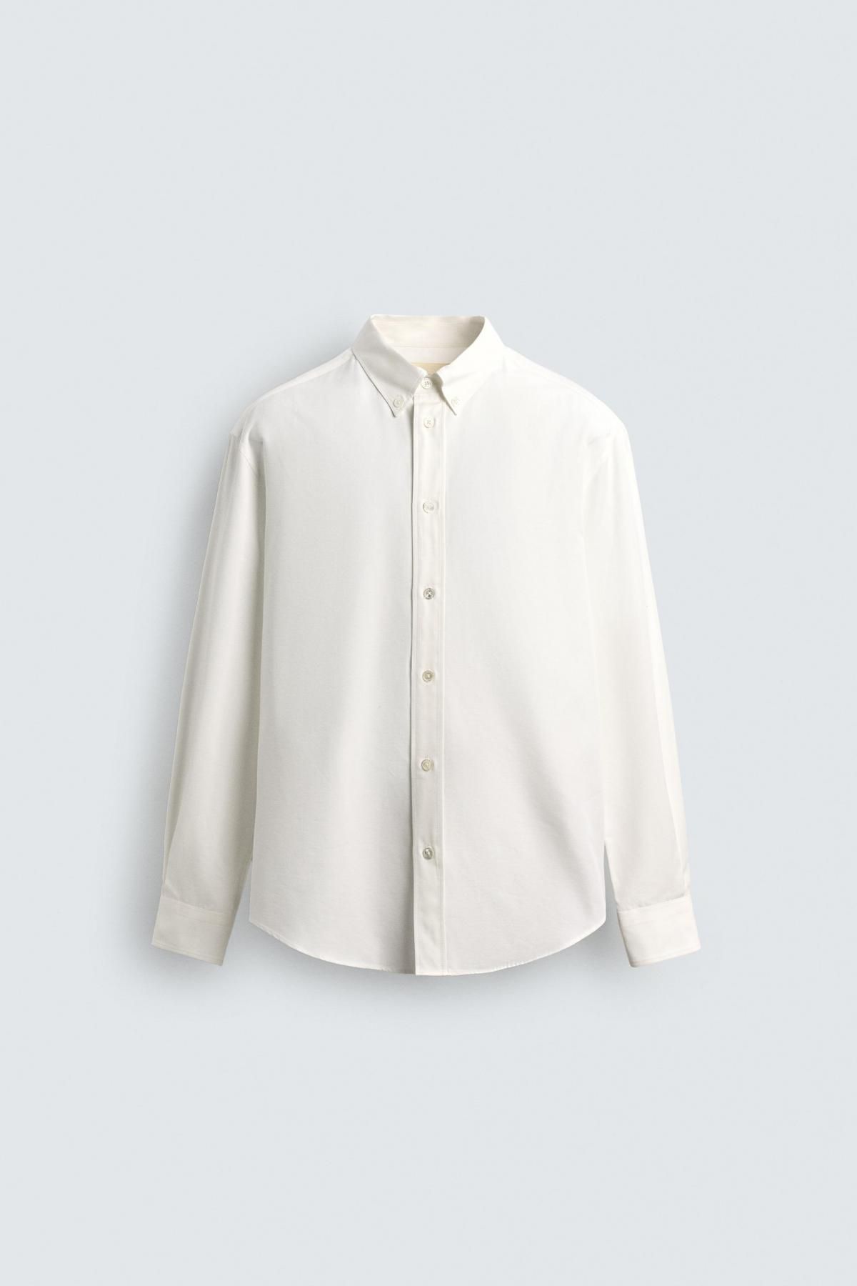 자라 한정판 릴랙스핏 이탈리안 코튼 실크 셔츠 6572/006 WHITE - 메인 이미지