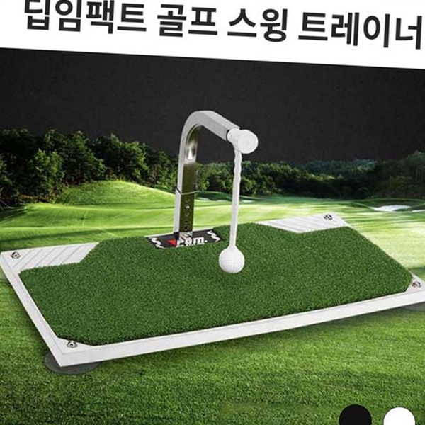 초보 골프 스윙 연습기 휴대용 골프 매트 드라이버 아이언 - 상세 이미지 2