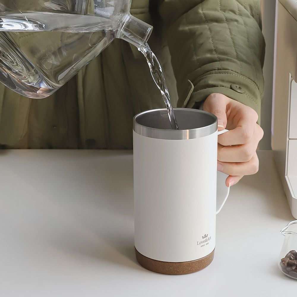 머그컵텀블러 사무실 캠핑 보온보냉 컵 대용량 손잡이 텀블러 2컬러530ml - 상세 이미지 3