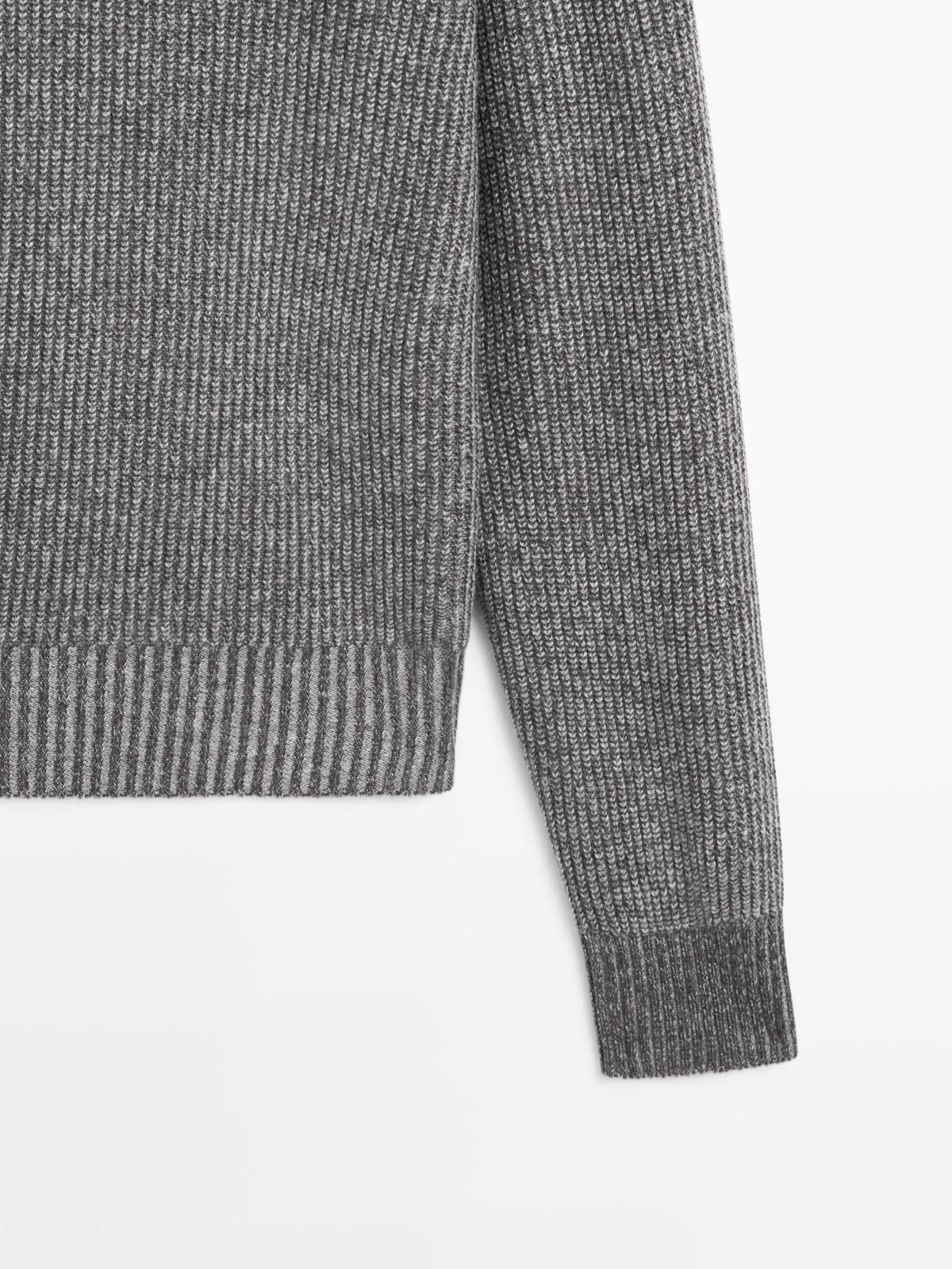 마시모두띠 울블렌드 집업 모크넥 니트 스웨터 그레이 1063/234 MEDIUM GREY 이미지 8