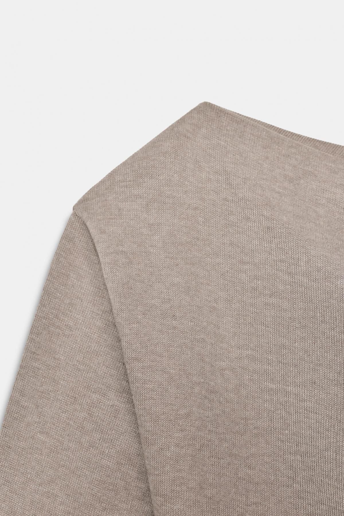 자라 베이지 비대칭 소프트 긴팔 티셔츠 3431/637 BEIGE MARL 이미지 8
