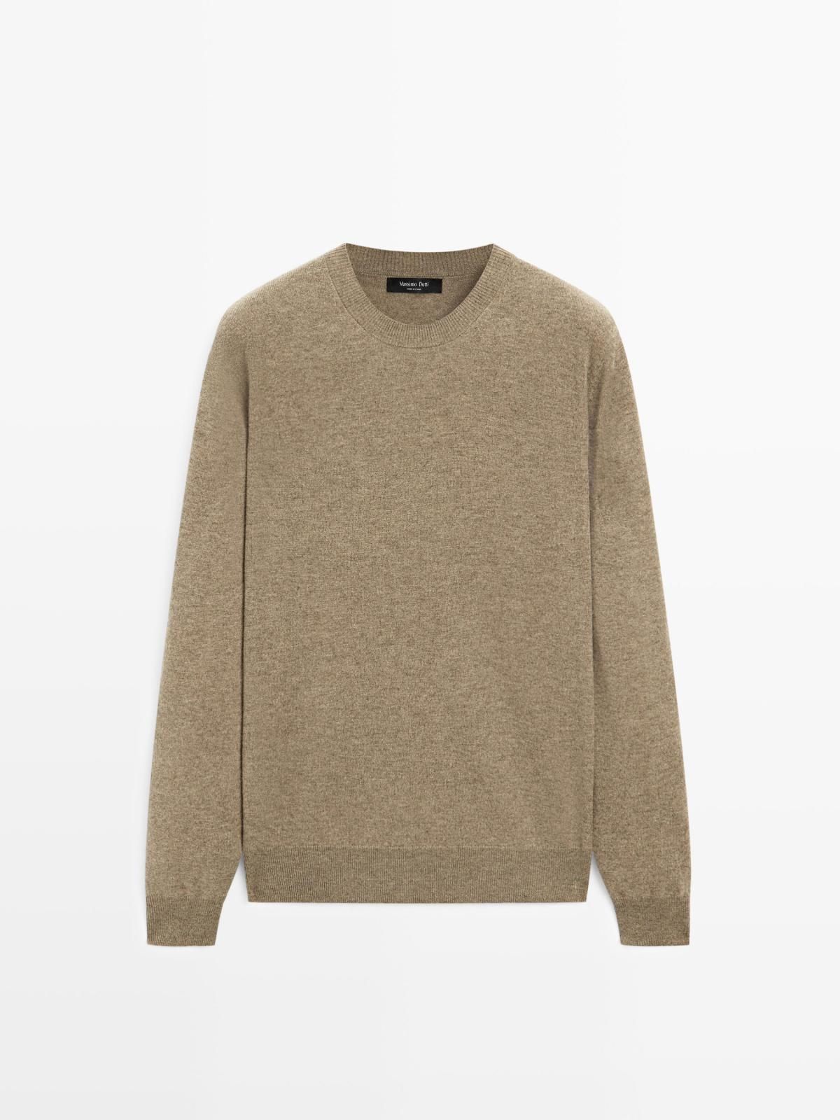 마시모두띠 울블렌드 소프트 라운드 니트 스웨터 1010/240 KHAKI - 메인 이미지