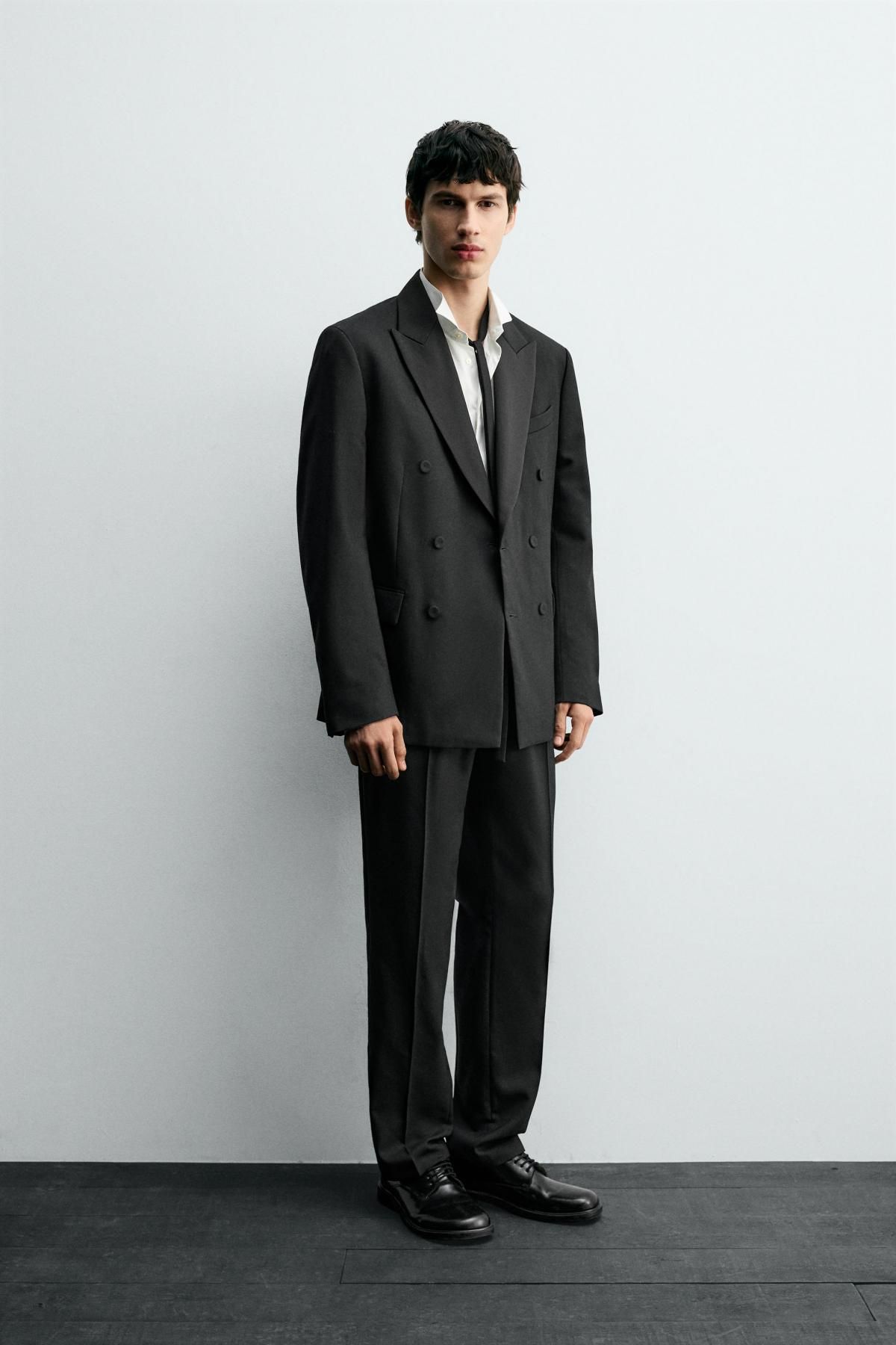 자라 울 블렌드 플리츠 정장 팬츠 9379/004 BLACK - 상세 이미지 2