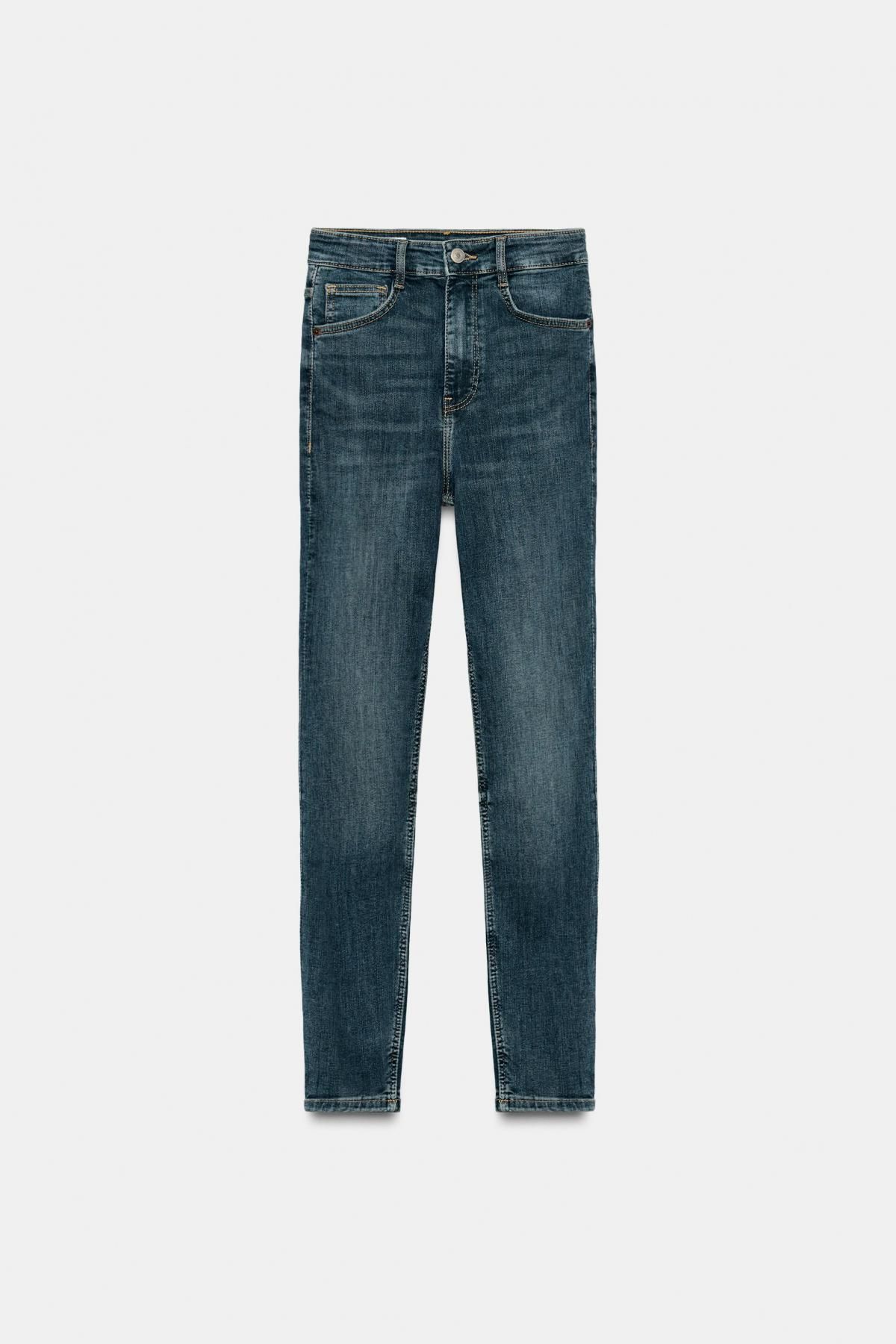 자라 하이웨이스트 스키니 데님 청바지 3643/051 BLUE / GREY 이미지 7