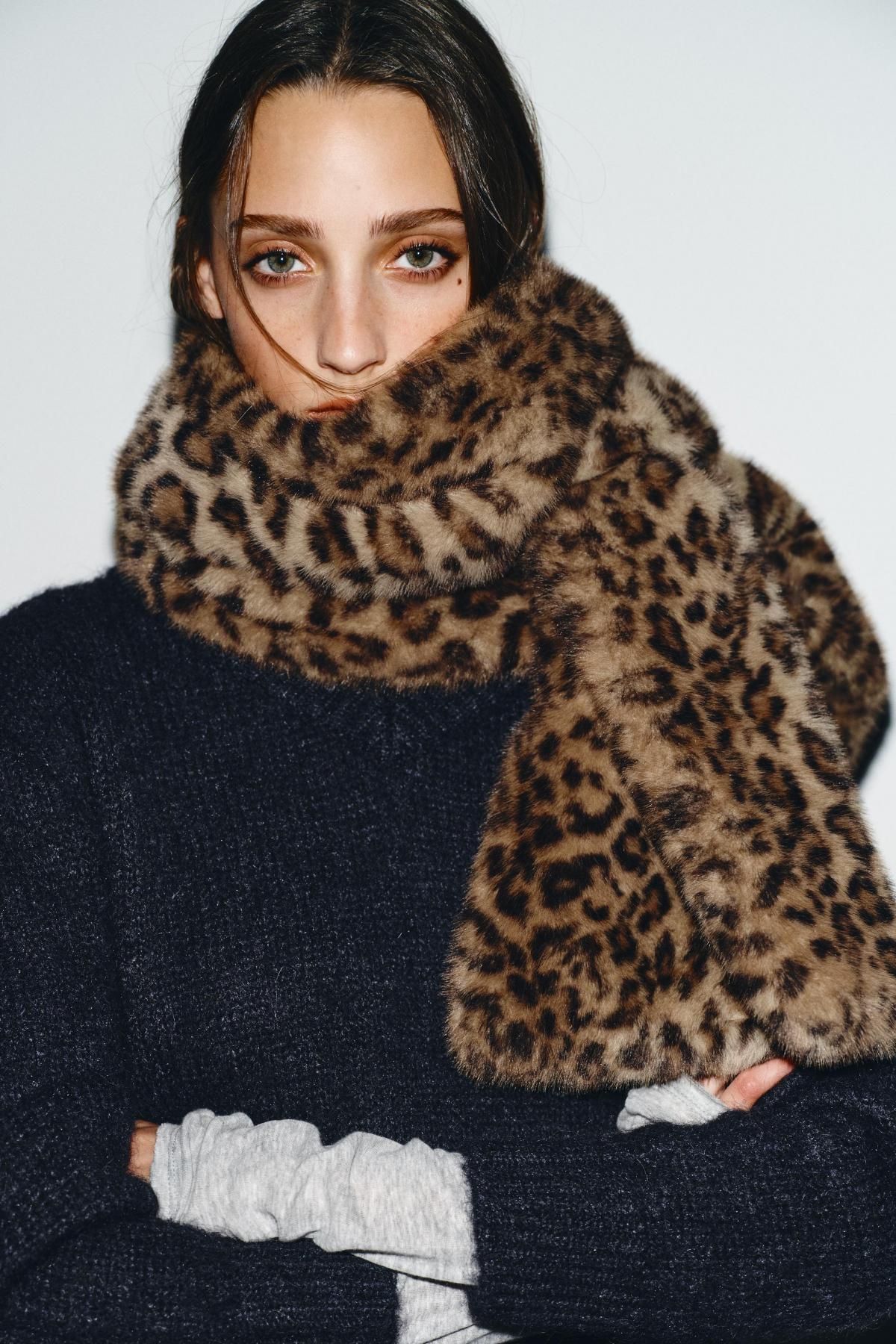 자라 트렌디 애니멀 프린트 퍼 스카프 3920/936 LEOPARD - 상세 이미지 2