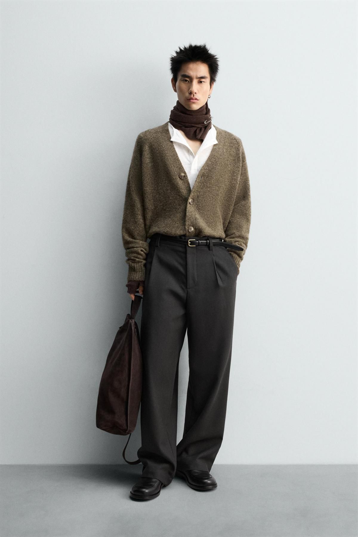 자라 한정판 울 브이넥 릴렉스핏 가디건 0693/322 BROWN - 상세 이미지 2