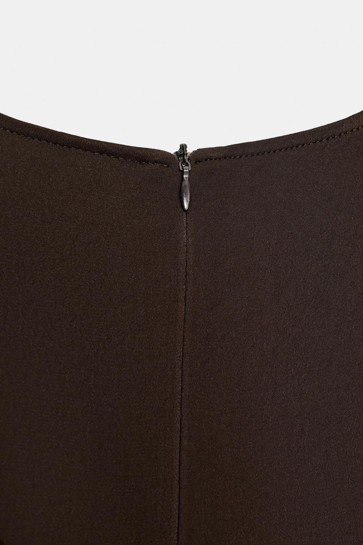 자라 플루이드 브라운 블라우스 4437/368 DARK BROWN - 상세 이미지 4