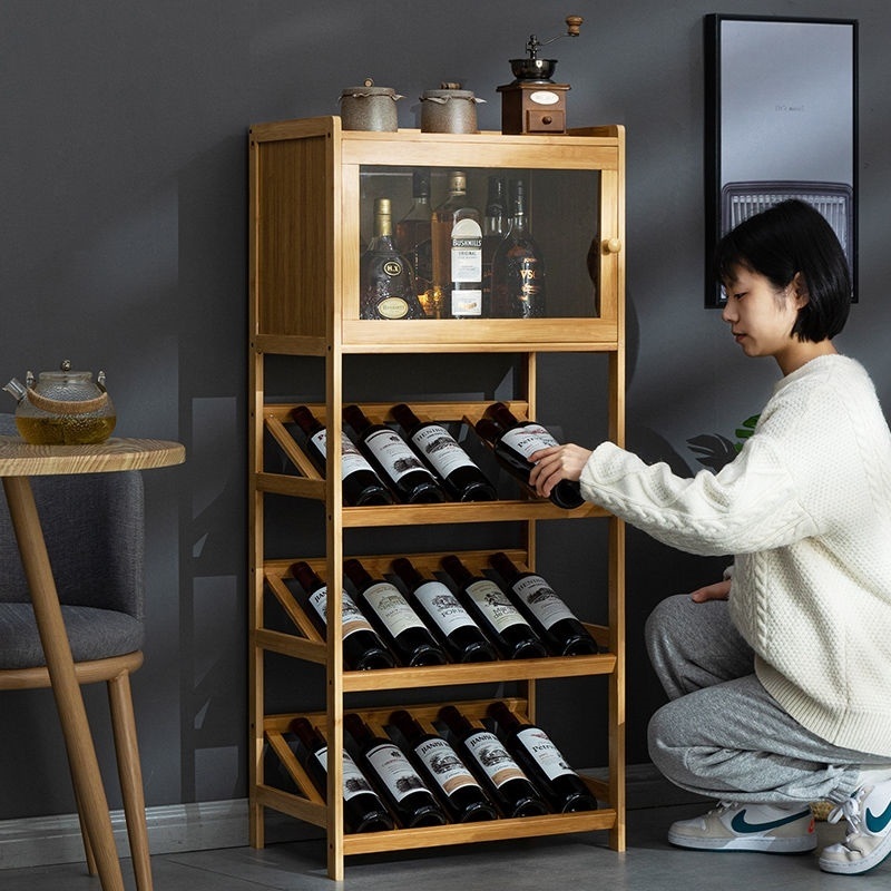 북유럽진열장 와인 선반 거치대 카페 거실 수납장 투명 북유럽 - 상세 이미지 3