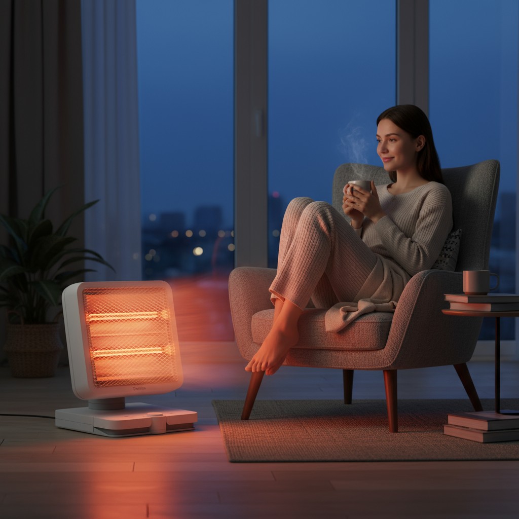 캐로스 미니 전기 온풍기 풋터치 캠핑용 탁상용 사무실 원룸 욕실 난로 PTC 휴대용 난방기