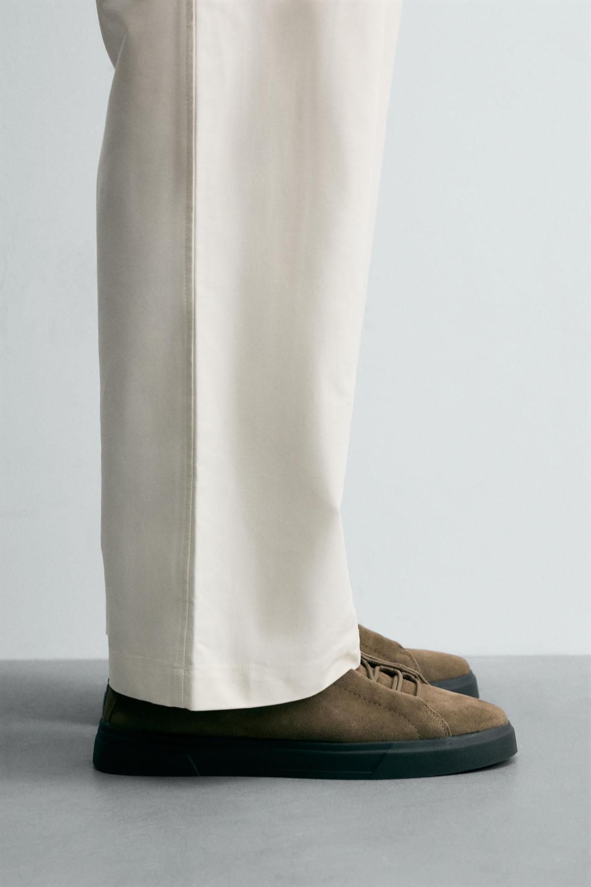 자라 프리미엄 레더 스웨이드 로우탑 스니커즈 2209/720 TAUPE GREY - 상세 이미지 2