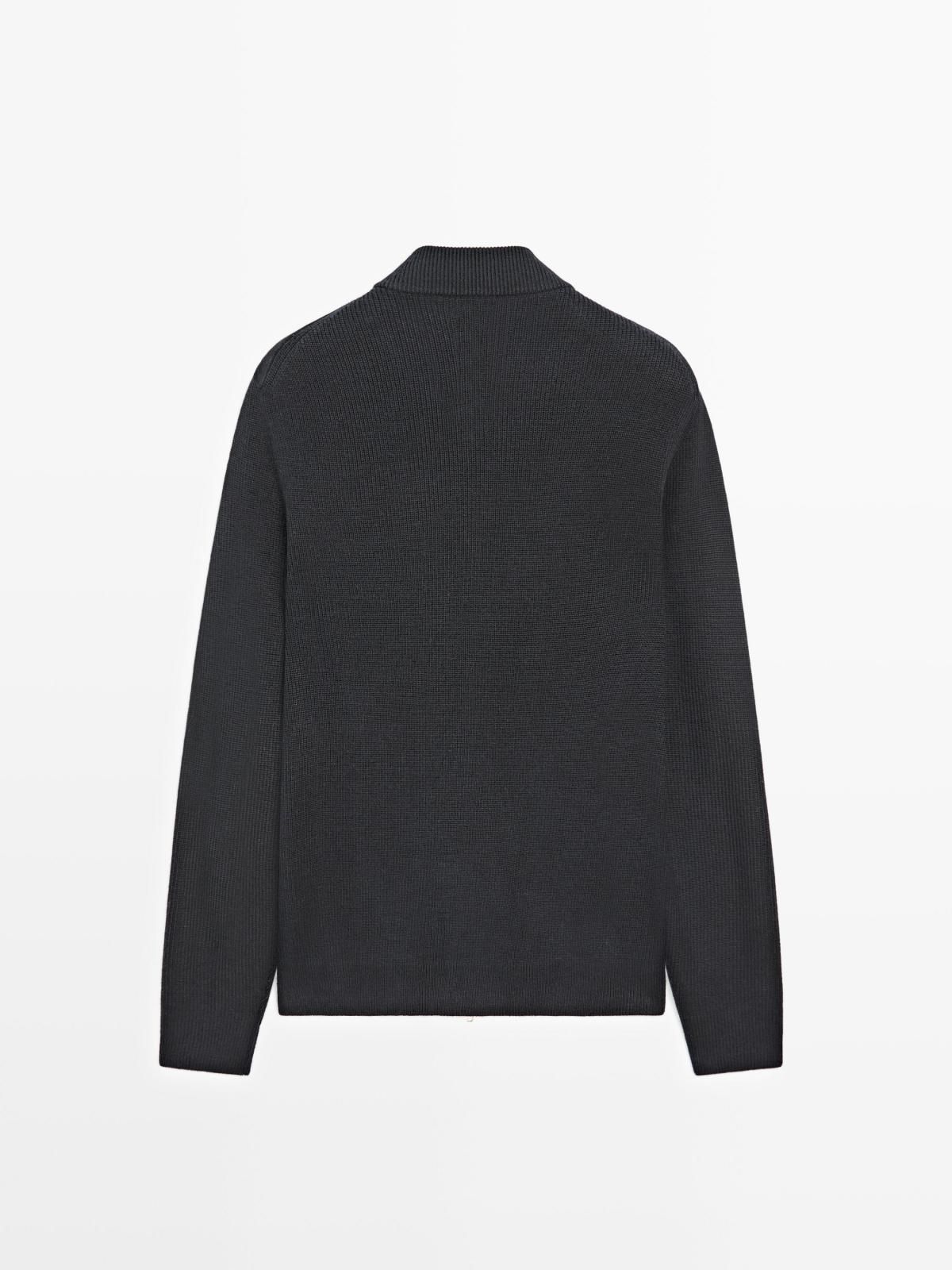 마시모두띠 프리미엄 울 블렌드 봄버 재킷 1060/232 NAVY BLUE 이미지 7