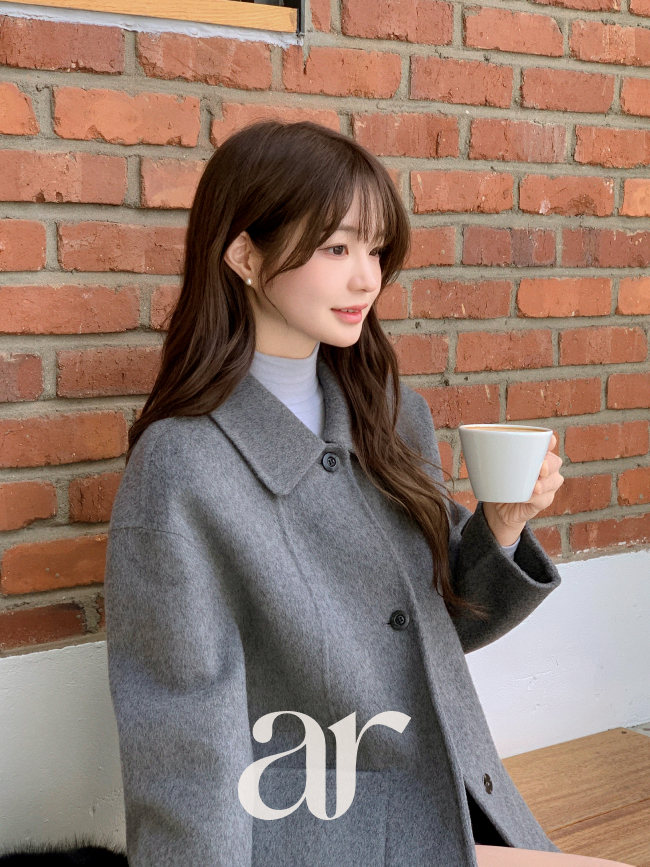 [울함유] 소매 비조 싱글 울 핸드메이드 미디 롱 코트 ct1669