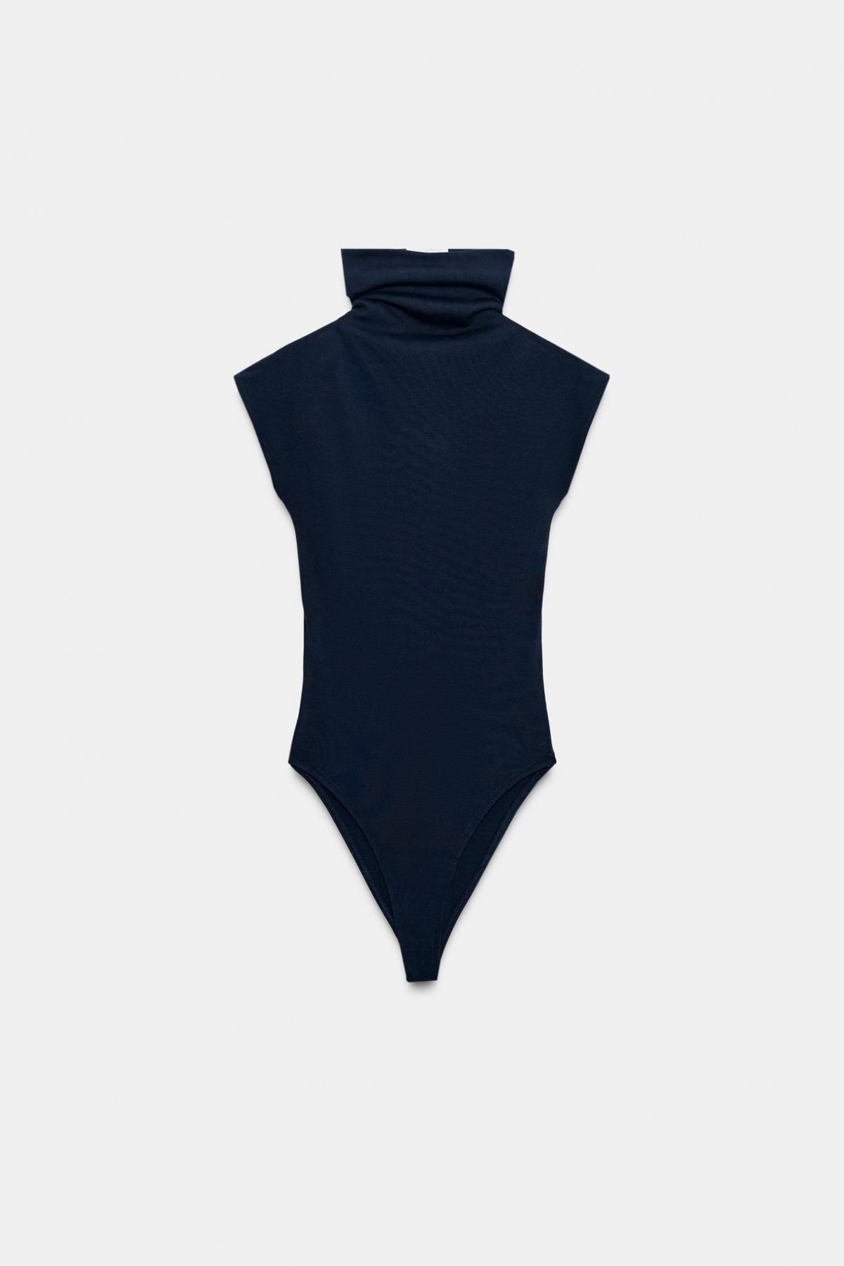 자라 코튼 하이넥 민소매 바디수트 2335/640 NAVY BLUE - 상품 이미지