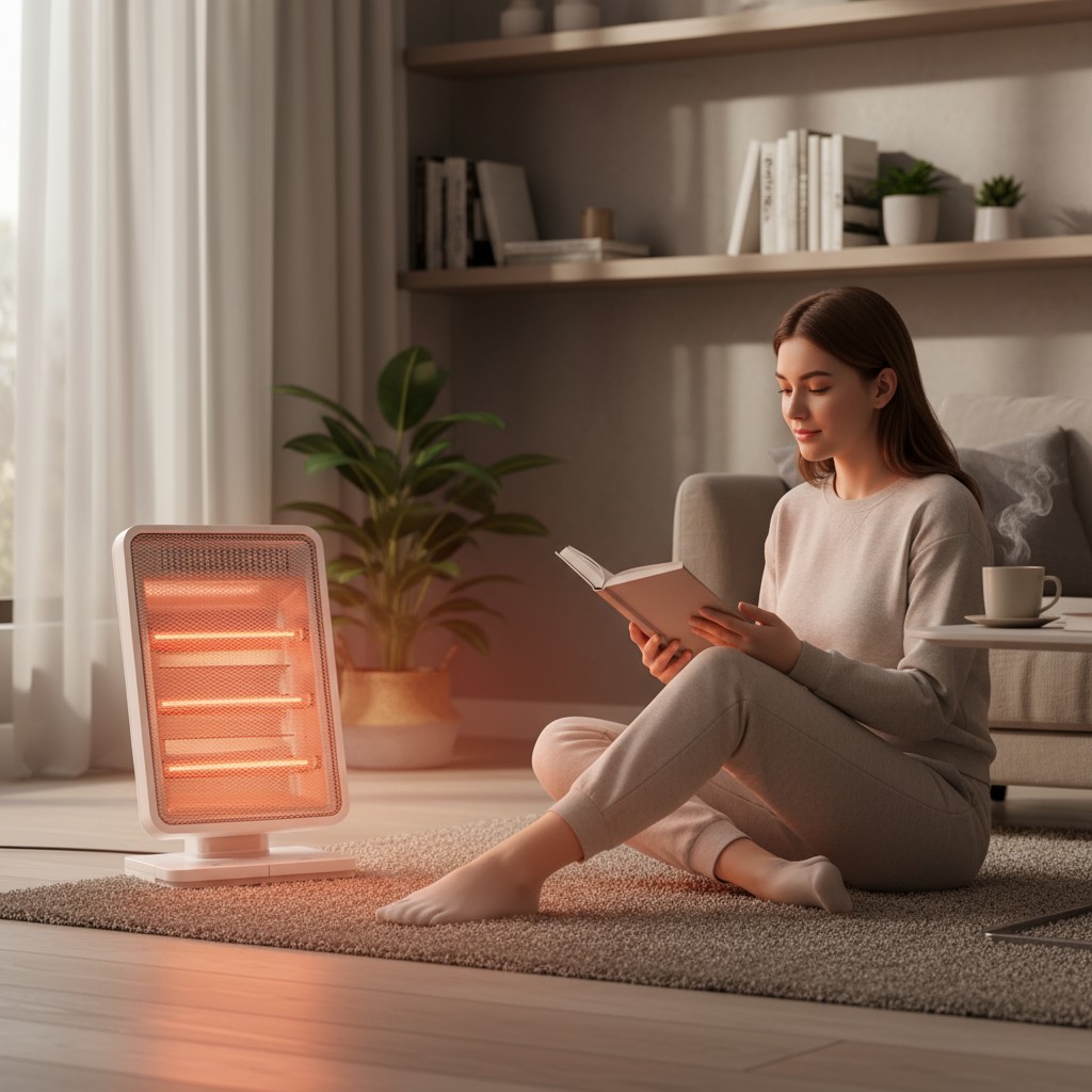 캐로스 전기 스토브 풋터치 캠핑용 탁상용 사무실 원룸 욕실 난로 PTC 미니 휴대용 난방기