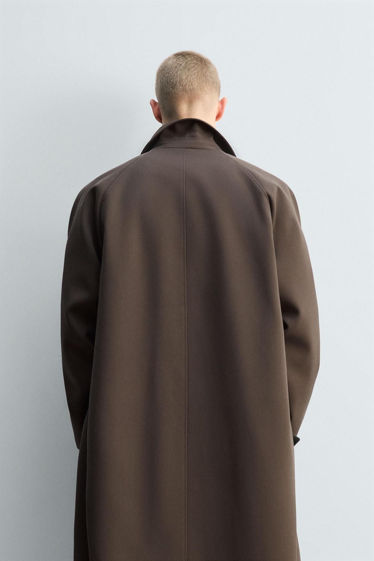 자라 울 롱 트렌치코트 브라운 한정판 6606/019 BROWN - 상세 이미지 4
