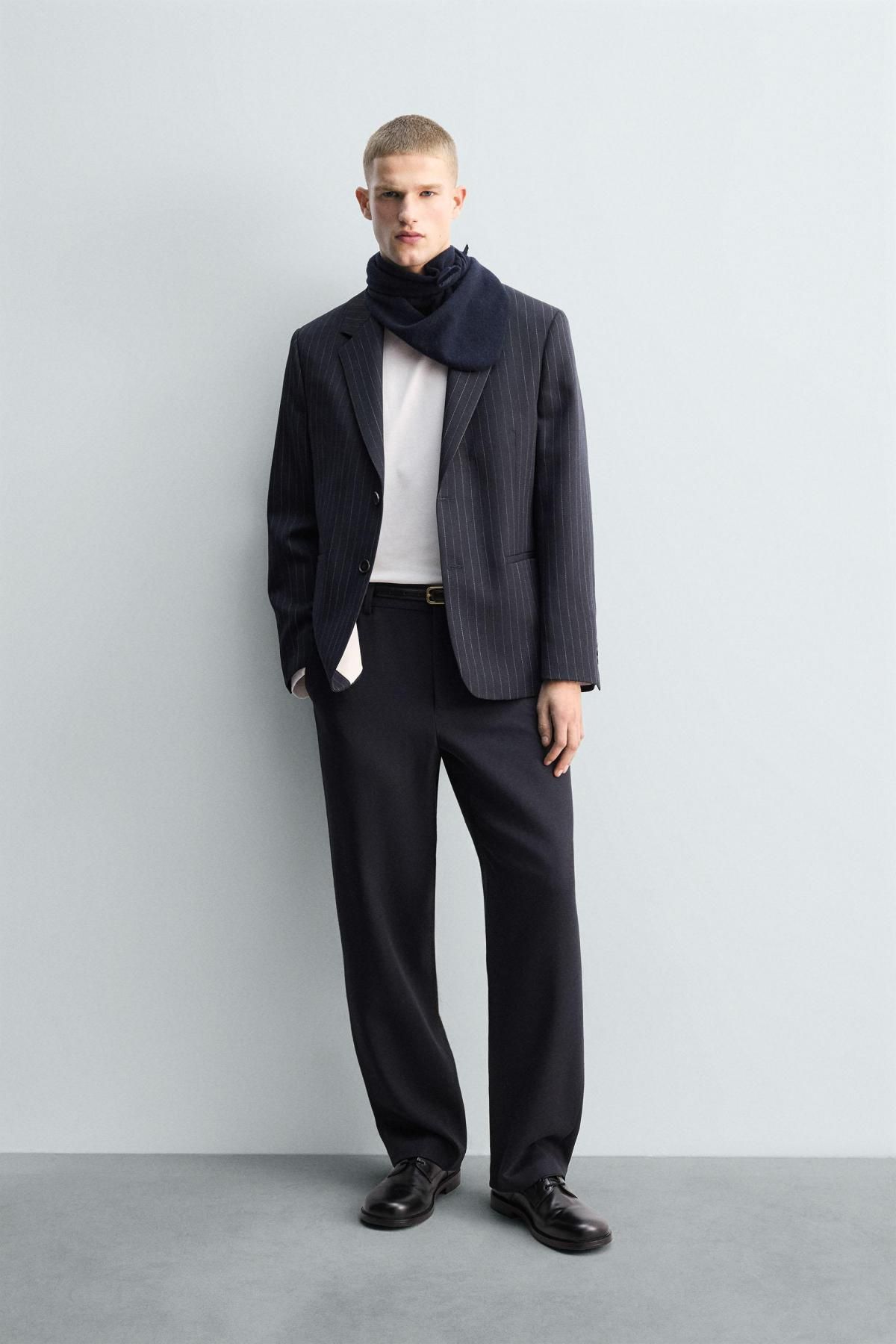 자라 프리미엄 핀스트라이프 울 블레이저 6597/586 NAVY BLUE - 상세 이미지 2