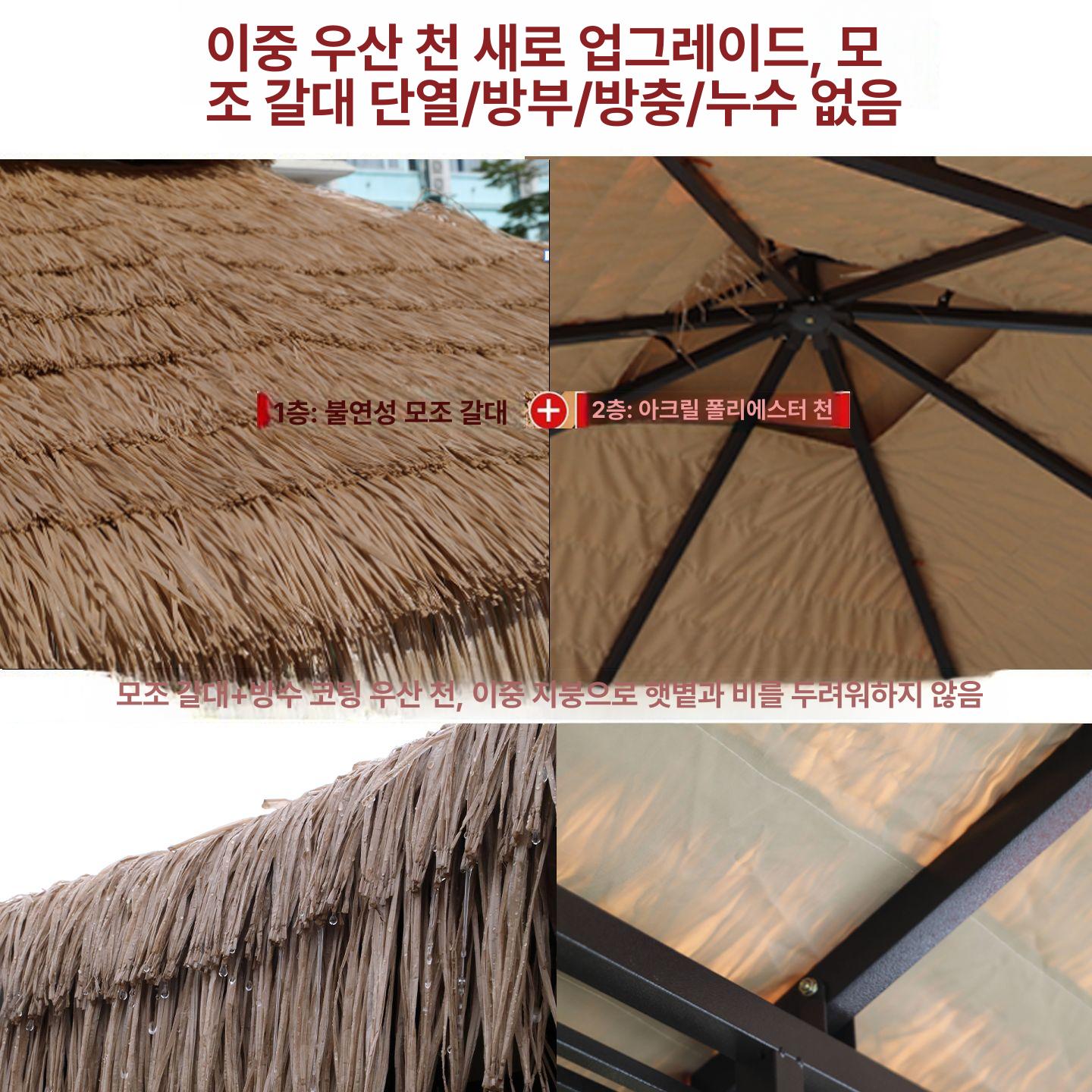 초가지붕 오두막 정자 바베큐장 펜션 야외쉼터 천막 - 상세 이미지 3