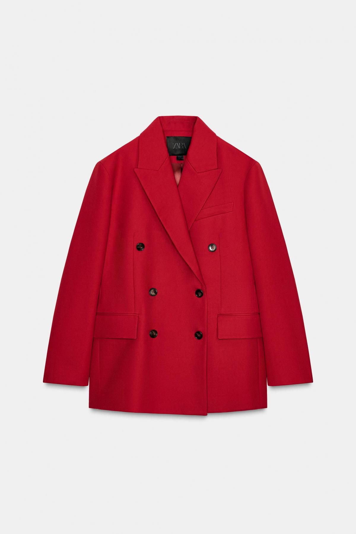 자라 더블브레스트 레드 스트레이트 블레이저 9187/062 RED - 메인 이미지