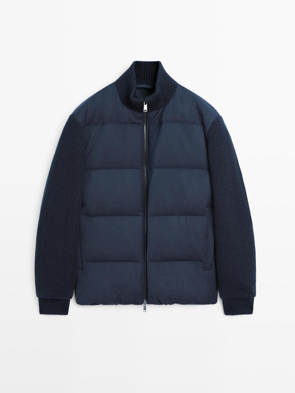 마시모두띠 니트 다운 블렌드 네이비 숏 패딩 재킷 3137/424 NAVY BLUE - 메인 이미지