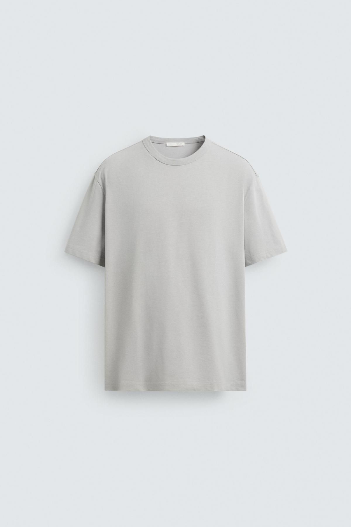 자라 헤비웨이트 베이직 바인딩 반팔 티셔츠 4087/300 GREY - 메인 이미지