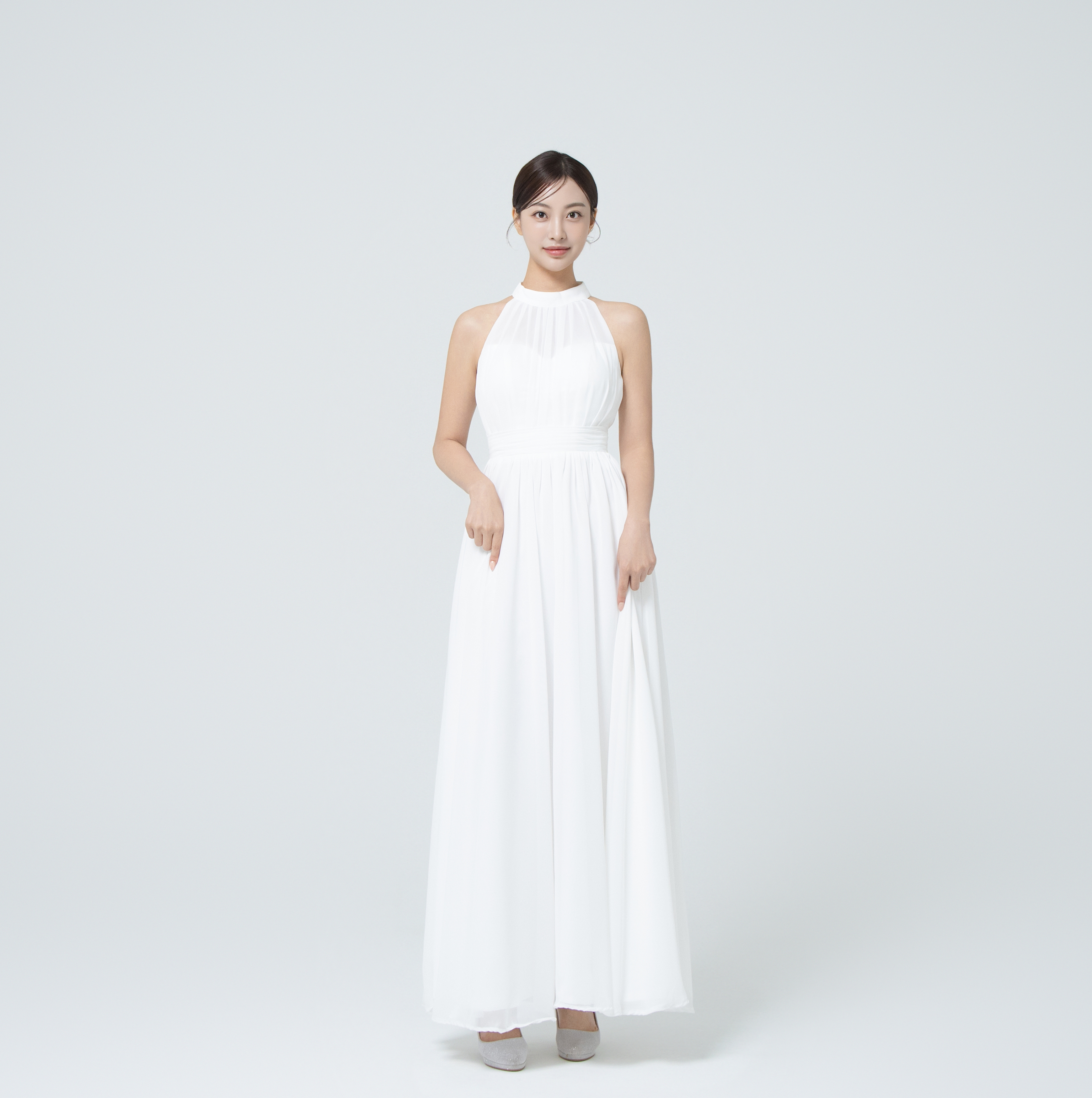 밀레나 홀터 화이트 드레스대여 브라이덜샤워 제주웨딩야외스냅 2부원피스 피로연 돌잔치의상 - 상세 이미지 5