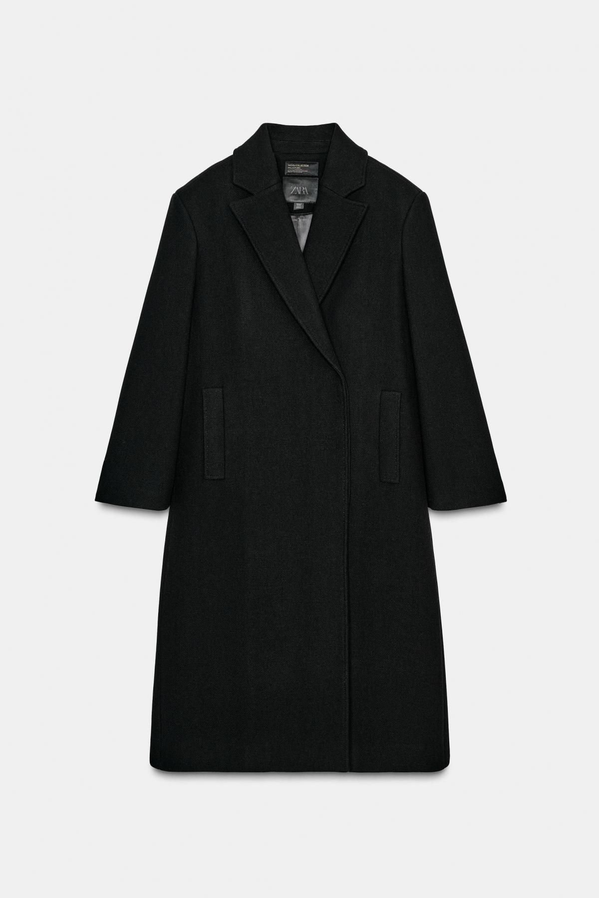 자라 프리미엄 울블렌드 더블 롱코트 9289/754 BLACK - 메인 이미지