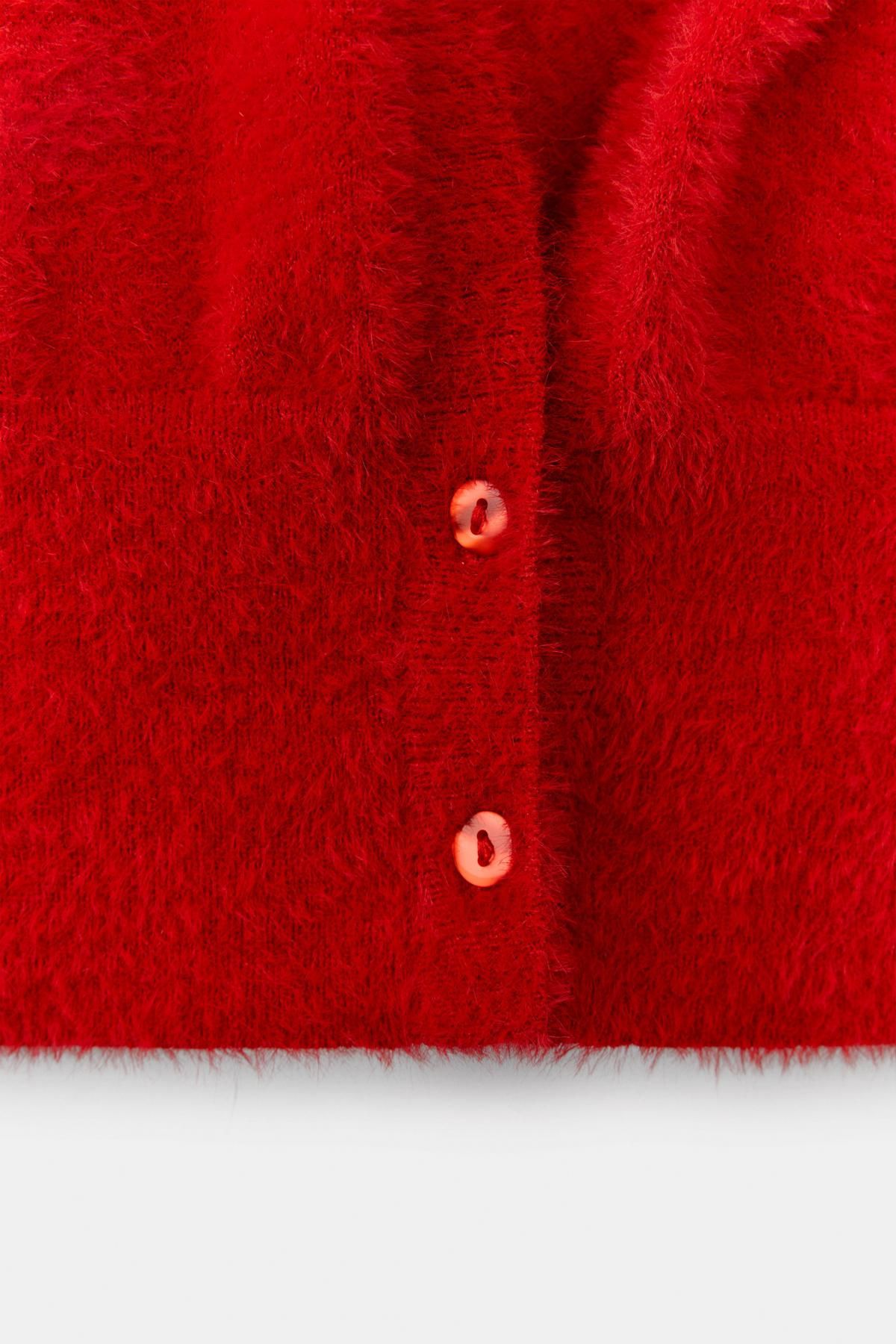 자라 폴리아미드 레드 버튼 후드 1579/605 RED - 상세 이미지 3