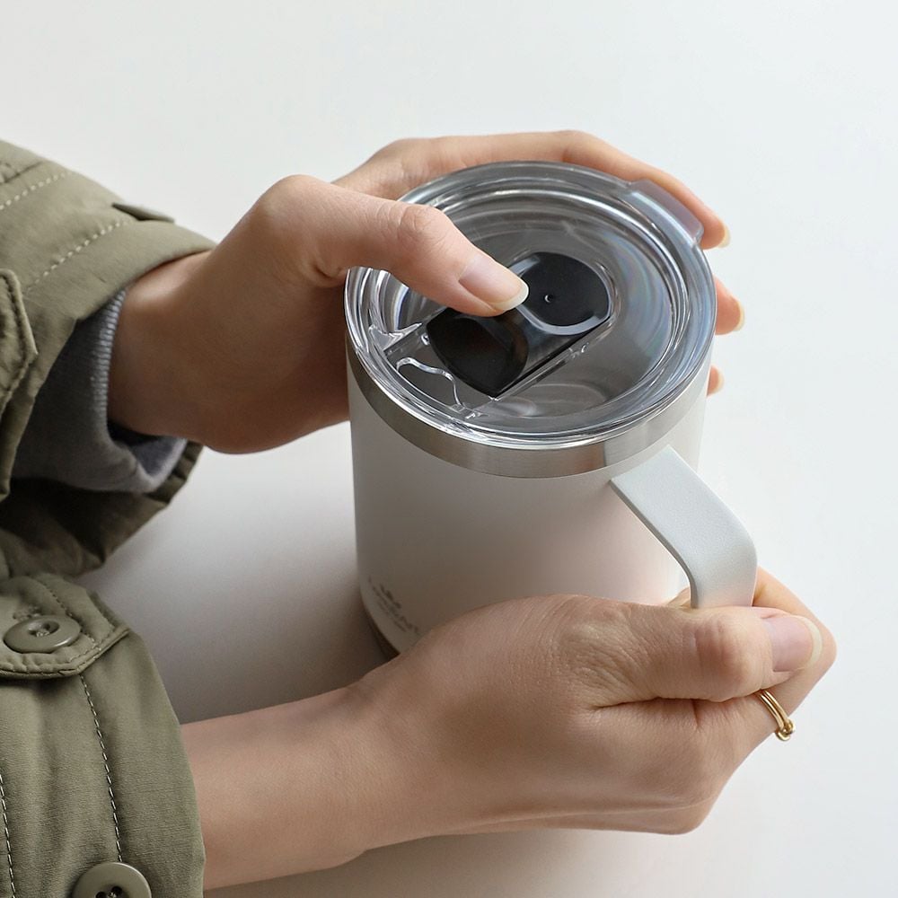 머그컵텀블러 사무실 캠핑 보온보냉 컵 대용량 손잡이 텀블러 2컬러530ml - 상세 이미지 4