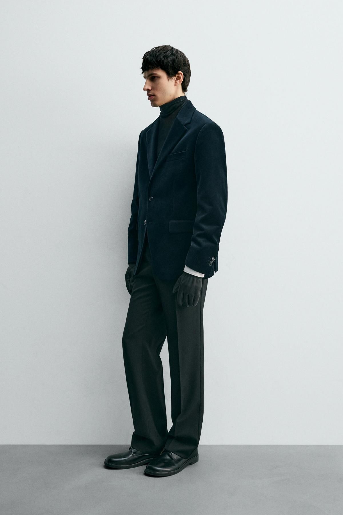 자라 벨벳 테일러드 블레이저 남성 9621/310 NAVY BLUE - 상세 이미지 5