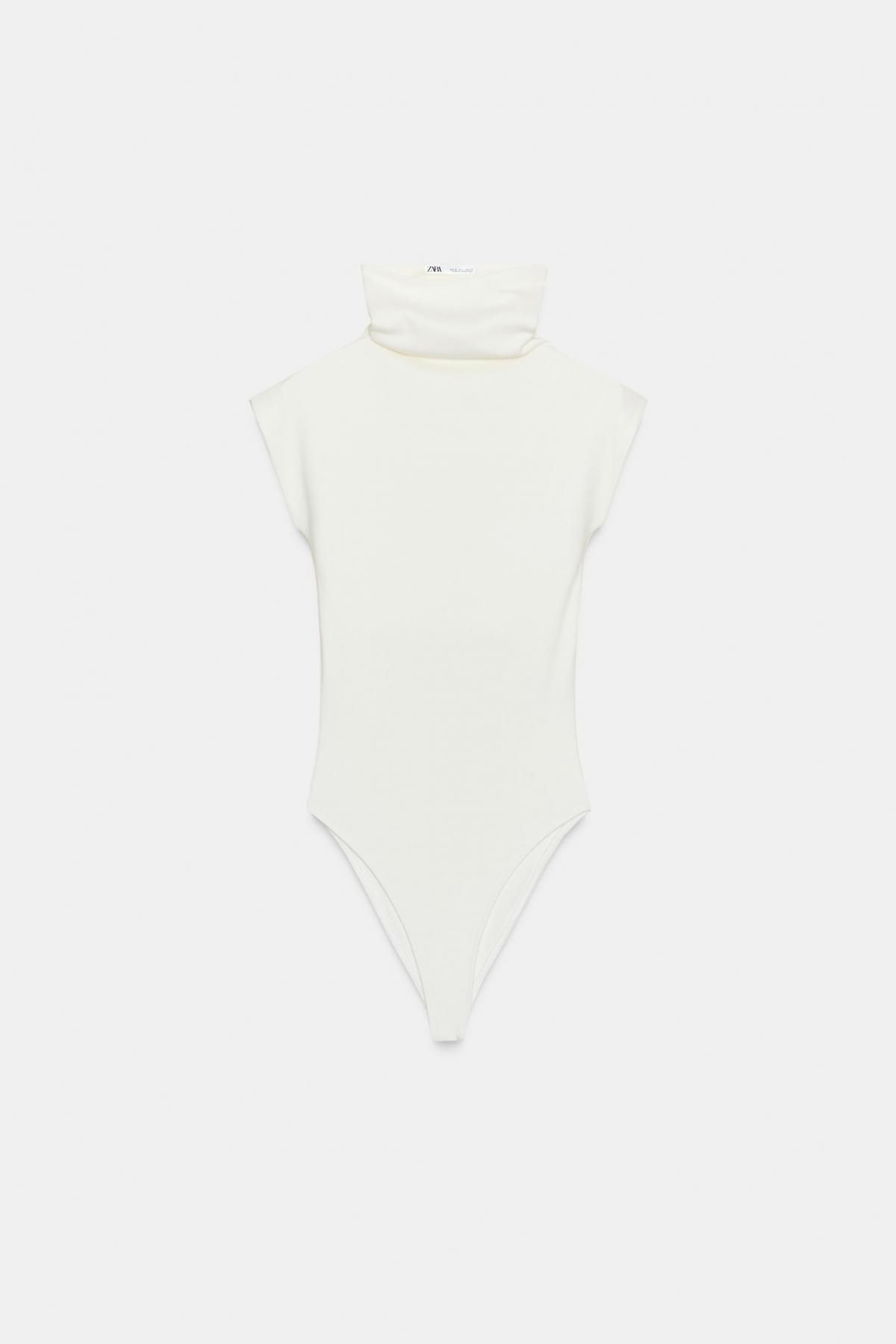 자라 화이트 하이넥 코튼 바디슈트 2335/640 OYSTER-WHITE - 상품 이미지