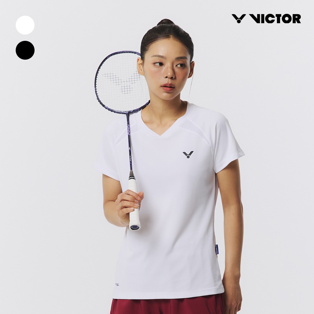 빅터 반팔 티셔츠 여성 여자 게임웨어 배드민턴복 상의 의류 VT25CTS003F - 상품 이미지