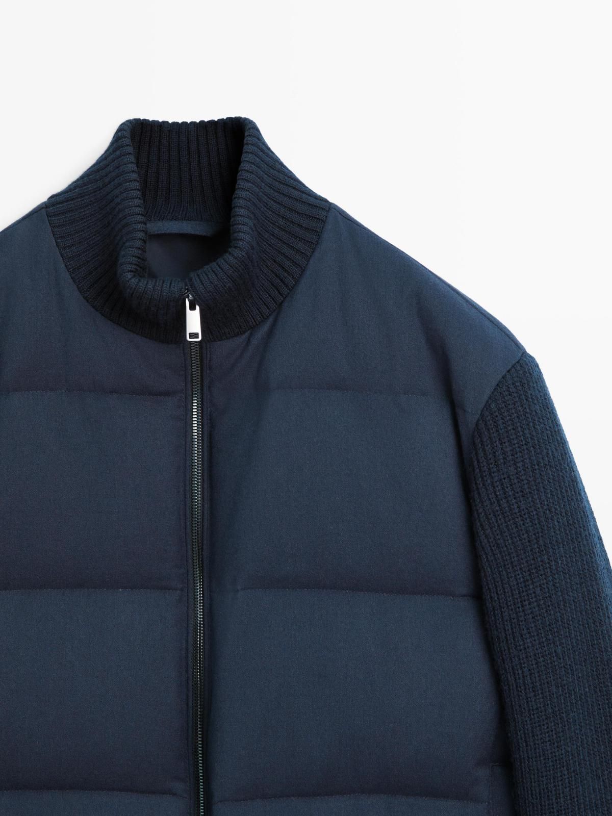 마시모두띠 니트 다운 블렌드 네이비 숏 패딩 재킷 3137/424 NAVY BLUE 이미지 6