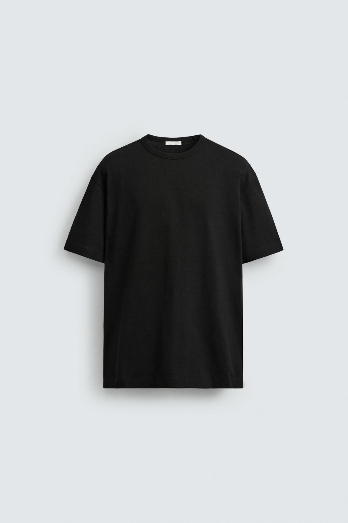 자라 헤비웨이트 베이직 코튼 반팔 티셔츠 4087/300 BLACK - 메인 이미지