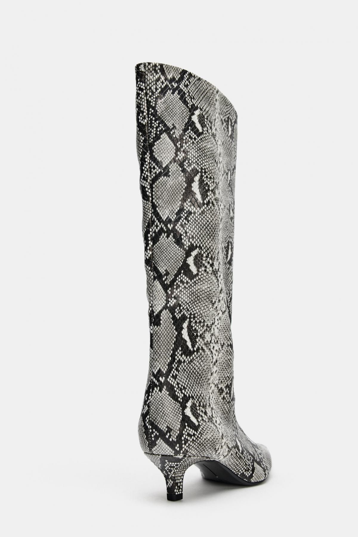자라 애니멀 프린트 롱부츠 키튼힐 포인트토 1035/610 SNAKESKIN - 상세 이미지 5