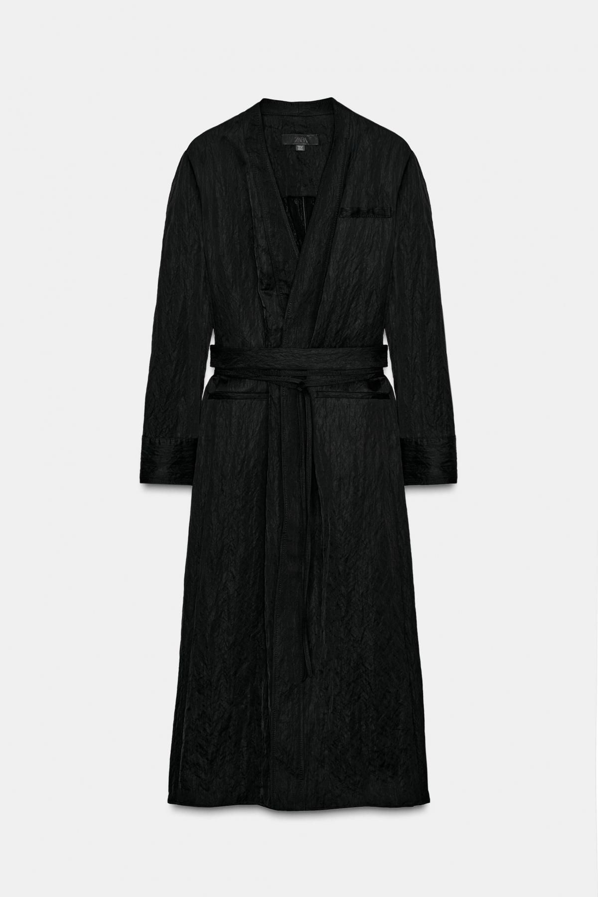 자라 한정판 링클 새틴 롱 원피스 벨트 9266/993 BLACK - 메인 이미지