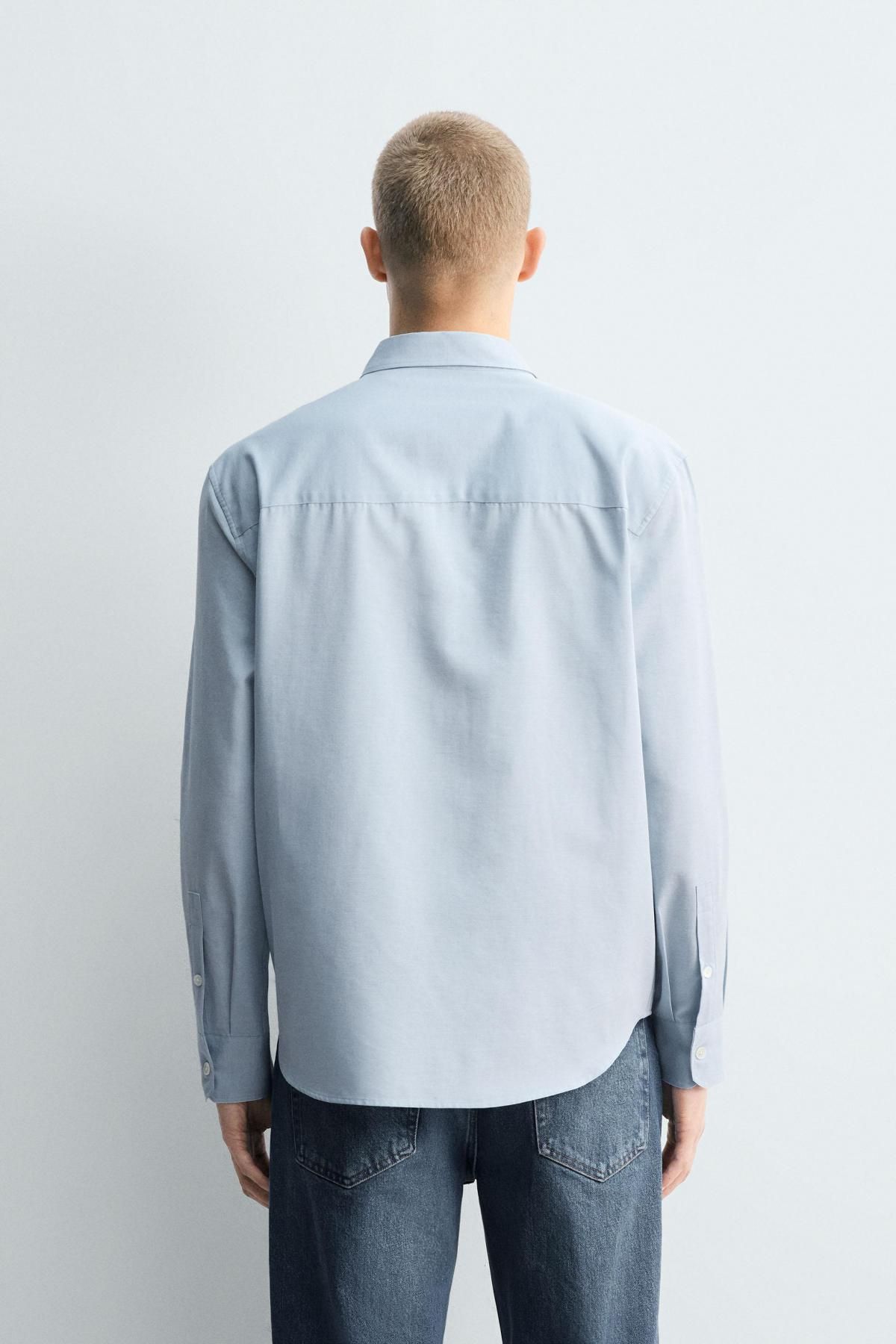 자라 이탈리안 패브릭 릴렉스핏 긴팔 셔츠 6572/006 SKY BLUE - 상세 이미지 4