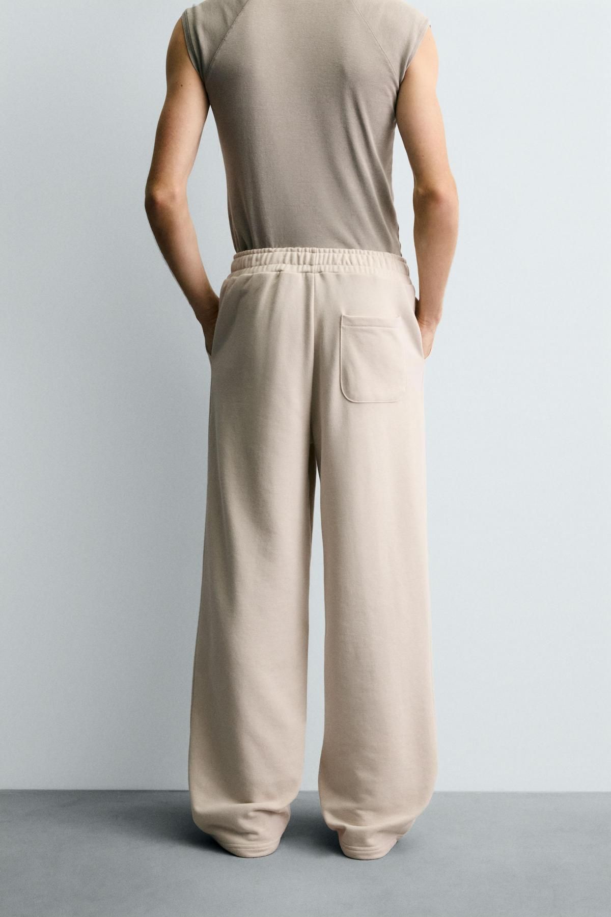자라 와이드핏 코튼 조거 팬츠 0761/440 LIGHT BEIGE - 상세 이미지 3