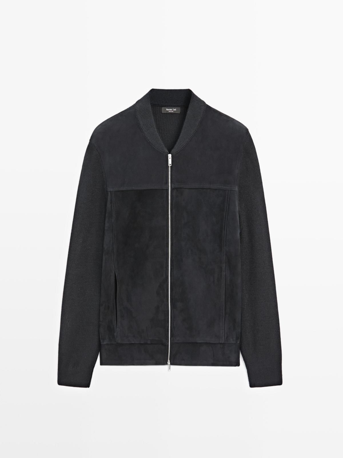 마시모두띠 프리미엄 울 블렌드 봄버 재킷 1060/232 NAVY BLUE - 상품 이미지