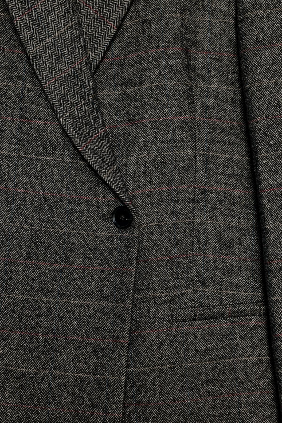 자라 오버사이즈 체크 울 블레이저 8491/263 DARK BROWN - 상세 이미지 5