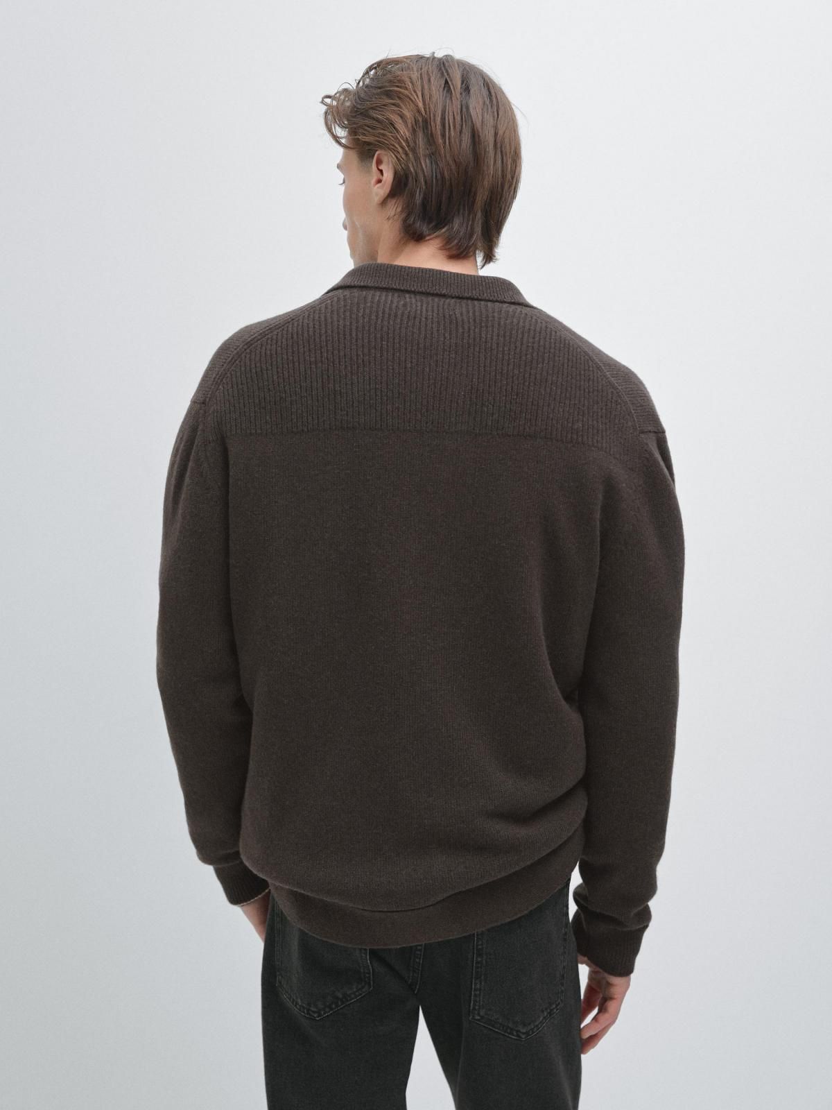 마시모두띠 프리미엄 울 폴로카라 버튼업 가디건 1075/222 BROWN - 상세 이미지 4