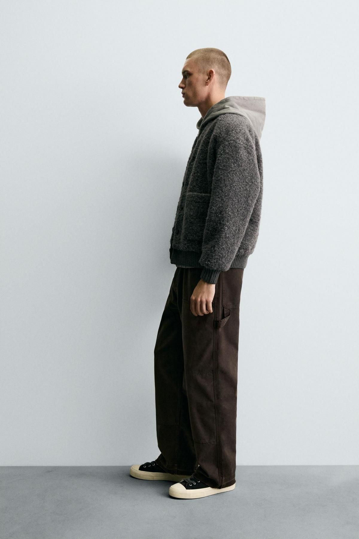 자라 텍스처 브이넥 퍼 포켓 가디건 8281/431 GREY - 상세 이미지 5