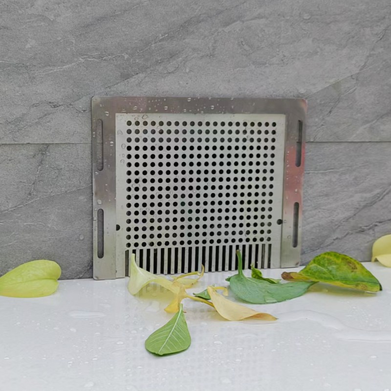 우수 드레인 배수관 발코니 벽 루프 커버 하수도 거름망 145x107mm 구멍 풀아웃 측면 - 상품 이미지