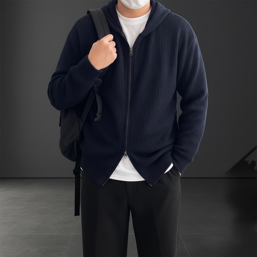 남자집업가디건 후드 남자오버핏가디건 - 상세 이미지 3